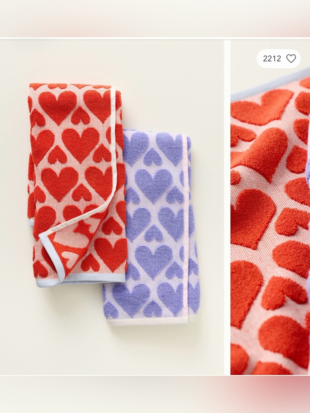 Anthropologie NWT Icon Jacquard Dish Towels - Set of 2 - Red & Lavender